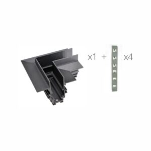 Beneito Faure 48V L-Eckverbinder für Einbau in Schwarz