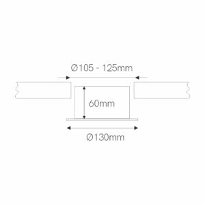 Beneito Faure - Adapter für Aufbausockel Rosette für 3-Phasen-Stromschiene - Skizze
