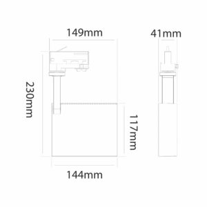 Beneito Faure - Nice LED-Strahler 20W für 3-Phasen-Stromschiene - Skizze