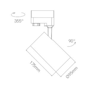Beneito Faure - Zoom LED-Strahler für 3-Phasen-Stromschiene - Skizze